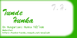 tunde hunka business card